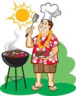 Man Grilling Hot Dogs Clip Art drawing