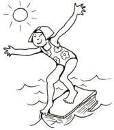 Girl Surfing drawing