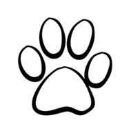 Dog Paw Print Outline Clip Art