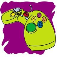 green Game Controller drawing