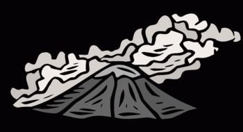 drawn dark gray mountains on a black background