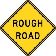 Clip Art of rough road sign