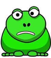 Green cartoon frog clipart