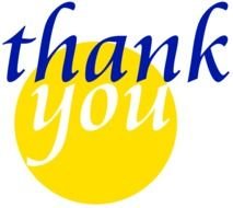 Thank You, writing on yellow circle