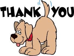 Clipart of Thank You and dog