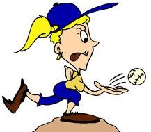 cartoon softball girl