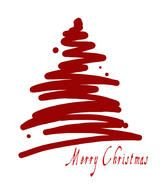Red Tree Merry Christmas drawing