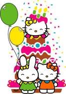 Hello Kitty Happy Birthday card drawing