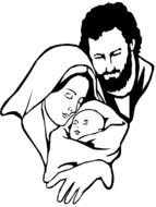 drawing of little jesus with parents