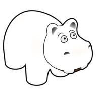 painted white toy hippo