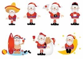 Cartoon Santa set drawing