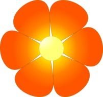 Orange Flower Clip Art N5