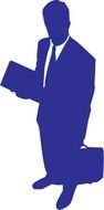 Clipart of Business Man blue silhouette