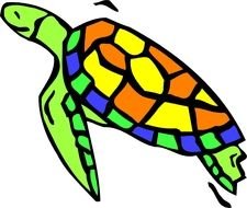 colorful turtle as a graphic image