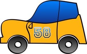 Fun Yellow racing car, drawing