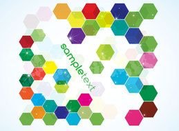 pattern with colorful hexagons
