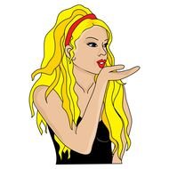 Beautiful blonde long haired Girl, Clip Art