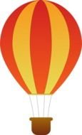 orange Hot Air Balloon drawing