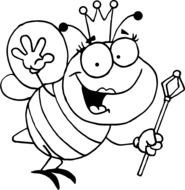 black and white picture of a princess bee