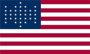 drawn rectangular America flag with stars