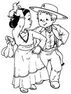 vintage drawing of dancing children