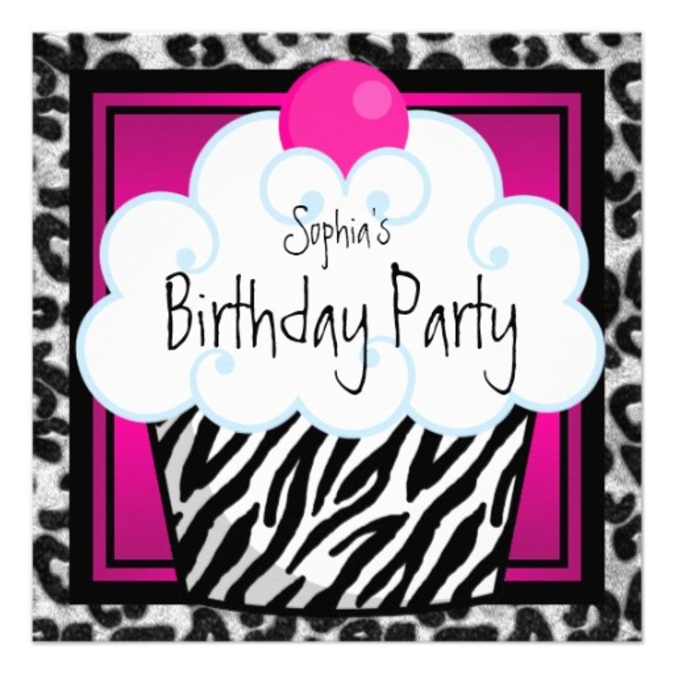 Cupcake Birthday Party Invitations