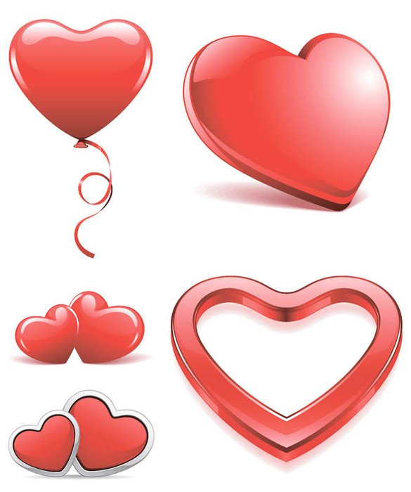 various hearts as a picture for clipart