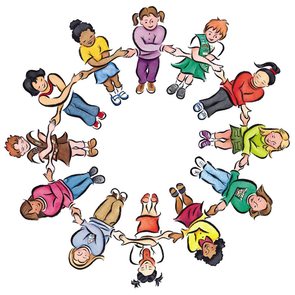 picture of children lying in a circle
