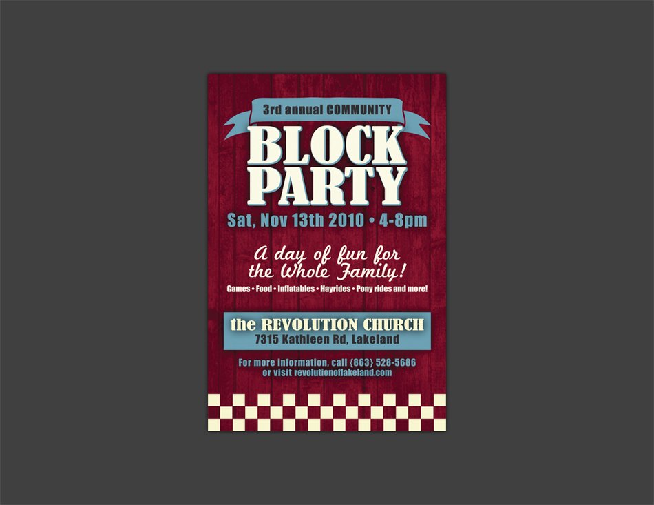 poster on gray background