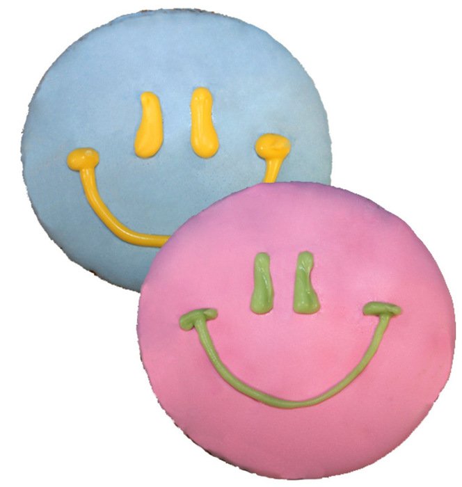 pink and blue smiley