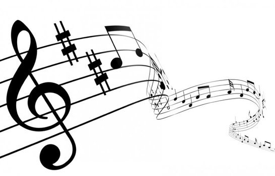 Music Notes And Symbols on winding lines