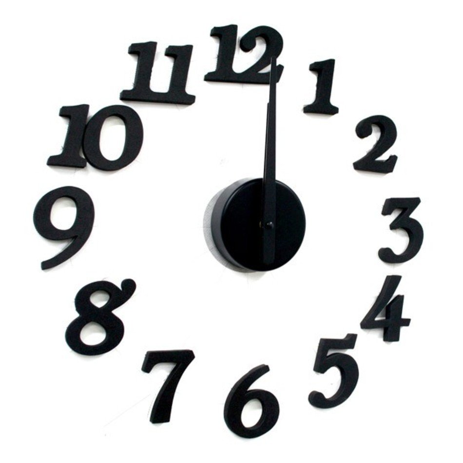 Adhesive Numbers Wall Clock