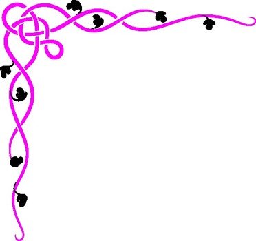 Black Flower Border Clip Art N3