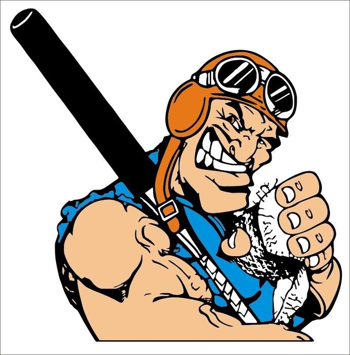 drawn angry man playing softball