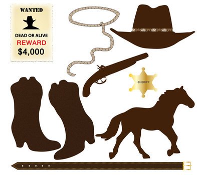 Cowboy Icons Clip Artjpg
