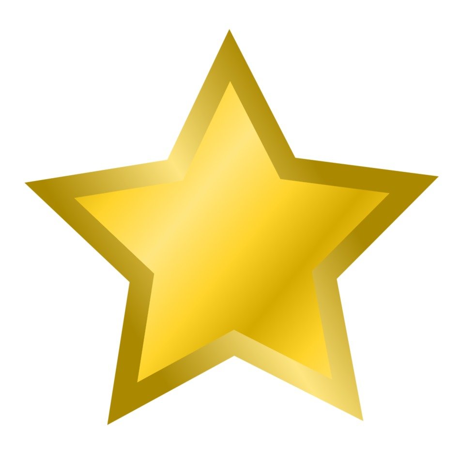 Golden five point Star, drawing