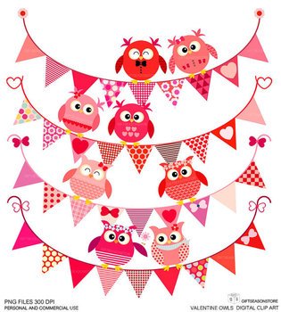 Happy Valentine Owl Clip Art