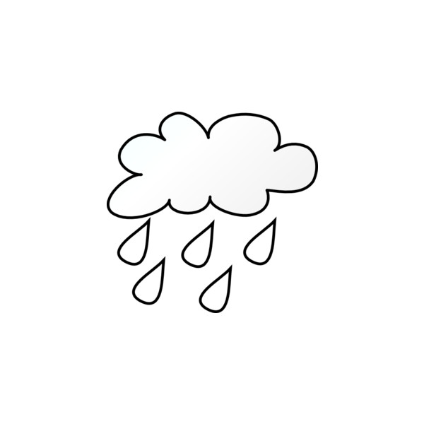 Raining Cloud Outlne Clip Art free image download