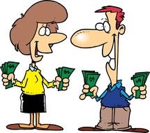 Person With Money Clip Art drawing