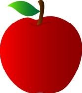 ripe red apple as a picture for clipart