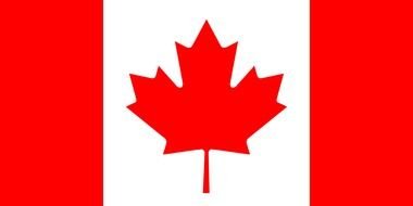 Canadian Flag with red Maple Leaf at white background