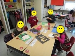Students Working Together drawing