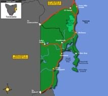Tasmania East Coast Map