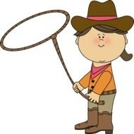 Cowgirl With Lasso Clip Art N4