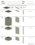 Base Ten Blocks Addition Worksheets