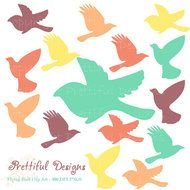 Flying Bird Silhouette Clip Art N6