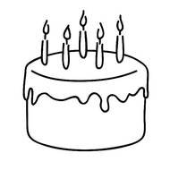 Black And White Birthday Cake Clip Art N6