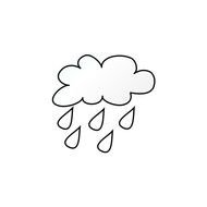 Raining Cloud Outlne Clip Art
