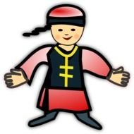 Chinese Boy in taditional clothe, Clip Art