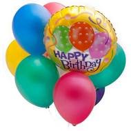 Happy Birthday Balloons And Flowers